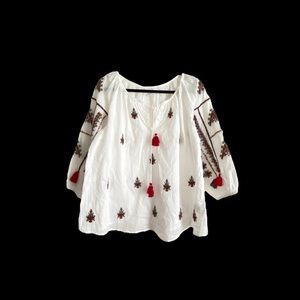Anthropologie Velvet By Graham and Spencer Embroidered Blouse